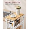 imageVASAGLE Slim Rolling Cart 5Tier Storage Cart Narrow Cart with Handle 51 Inches Deep Metal Frame for Kitchen Dining Room Living Room Home Office Oak Beige and Classic White ULRC034W09Oak Beige  Classic White