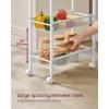 imageVASAGLE Slim Rolling Cart 5Tier Storage Cart Narrow Cart with Handle 51 Inches Deep Metal Frame for Kitchen Dining Room Living Room Home Office Oak Beige and Classic White ULRC034W09Oak Beige  Classic White