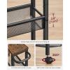 imageVASAGLE Slim Rolling Cart 5Tier Storage Cart Narrow Cart with Handle 51 Inches Deep Metal Frame for Kitchen Dining Room Living Room Home Office Oak Beige and Classic White ULRC034W09Rustic Brown  Classic Black