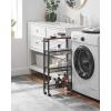 imageVASAGLE Slim Rolling Cart 5Tier Storage Cart Narrow Cart with Handle 51 Inches Deep Metal Frame for Kitchen Dining Room Living Room Home Office Oak Beige and Classic White ULRC034W09Rustic Brown  Classic Black