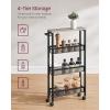 imageVASAGLE Slim Rolling Cart 5Tier Storage Cart Narrow Cart with Handle 51 Inches Deep Metal Frame for Kitchen Dining Room Living Room Home Office Oak Beige and Classic White ULRC034W09Heather Greige  Classic Black