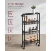 imageVASAGLE Slim Rolling Cart 5Tier Storage Cart Narrow Cart with Handle 51 Inches Deep Metal Frame for Kitchen Dining Room Living Room Home Office Oak Beige and Classic White ULRC034W09Ebony Black  Classic Black