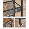 imageVASAGLE Slim Rolling Cart 5Tier Storage Cart Narrow Cart with Handle 51 Inches Deep Metal Frame for Kitchen Dining Room Living Room Home Office Oak Beige and Classic White ULRC034W09Rustic Brown  Classic Black