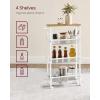 imageVASAGLE Slim Rolling Cart 5Tier Storage Cart Narrow Cart with Handle 51 Inches Deep Metal Frame for Kitchen Dining Room Living Room Home Office Oak Beige and Classic White ULRC034W09Oak Beige  Classic White