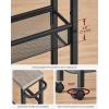 imageVASAGLE Slim Rolling Cart 5Tier Storage Cart Narrow Cart with Handle 51 Inches Deep Metal Frame for Kitchen Dining Room Living Room Home Office Oak Beige and Classic White ULRC034W09Heather Greige  Classic Black