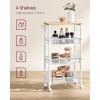 imageVASAGLE Slim Rolling Cart 5Tier Storage Cart Narrow Cart with Handle 51 Inches Deep Metal Frame for Kitchen Dining Room Living Room Home Office Oak Beige and Classic White ULRC034W09Oak Beige  Classic White