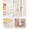 imageVASAGLE Slim Rolling Cart 5Tier Storage Cart Narrow Cart with Handle 51 Inches Deep Metal Frame for Kitchen Dining Room Living Room Home Office Oak Beige and Classic White ULRC034W09Oak Beige  Classic White