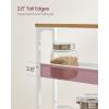 imageVASAGLE Slim Rolling Cart 5Tier Storage Cart Narrow Cart with Handle 51 Inches Deep Metal Frame for Kitchen Dining Room Living Room Home Office Oak Beige and Classic White ULRC034W09Oak Beige  Classic White