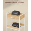 imageVASAGLE Storage Cart 3Tier Rolling Utility Cart with Table Top Handles 4 Lockable Casters Top Drawer Mesh Shelves for Kitchen Bathroom Bedroom Rustic Brown and Ink Black ULRC048K01Golden Oak  Cloud White