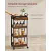 imageVASAGLE Storage Cart 3Tier Rolling Utility Cart with Table Top Handles 4 Lockable Casters Top Drawer Mesh Shelves for Kitchen Bathroom Bedroom Rustic Brown and Ink Black ULRC048K01Rustic Brown  Ink Black