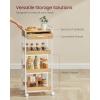 imageVASAGLE Storage Cart 3Tier Rolling Utility Cart with Table Top Handles 4 Lockable Casters Top Drawer Mesh Shelves for Kitchen Bathroom Bedroom Rustic Brown and Ink Black ULRC048K01Golden Oak  Cloud White