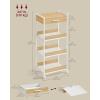 imageVASAGLE Storage Cart 3Tier Rolling Utility Cart with Table Top Handles 4 Lockable Casters Top Drawer Mesh Shelves for Kitchen Bathroom Bedroom Rustic Brown and Ink Black ULRC048K01Golden Oak  Cloud White