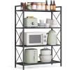 imageSONGMICS 5Tier Metal Storage Rack Shelving Unit with X Side Frames Dense Mesh 126 x 315 x 573 Inches for Entryway Kitchen Living Room Bathroom Industrial Style Cloud White UBSC185W01Ink Black
