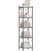imageSONGMICS LGR023BK Rack 118 inches 30 cm Metal Rack Open Rack Slim Width 30 Steel Rack 5 Tiers Gap Storage Shelf Slim Kitchen Wagon Bathroom Storage Storage Rack Advanced Adjustable