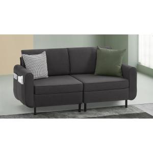 imageSONGMICS HOME Modular Sectional Sofa Convertible 5Seat UShaped Couch with Ottoman Deep Seat Sectional Couches for Living Room Slate Gray ULCS063G01Slate Gray