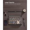 imageSONGMICS 10Slot Watch Box Solid Wood Organizer With Glass Lid Display Case With Removable Pillows Gift for Loved Ones Ebony Black UJOW100B01Ebony Black