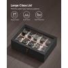 imageSONGMICS 10Slot Watch Box Solid Wood Organizer With Glass Lid Display Case With Removable Pillows Gift for Loved Ones Ebony Black UJOW100B01Ebony Black
