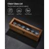 imageSONGMICS 10Slot Watch Box Solid Wood Organizer With Glass Lid Display Case With Removable Pillows Gift for Loved Ones Ebony Black UJOW100B01Rustic Walnut