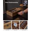 imageSONGMICS 10Slot Watch Box Solid Wood Organizer With Glass Lid Display Case With Removable Pillows Gift for Loved Ones Ebony Black UJOW100B01Rustic Walnut