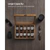 imageSONGMICS 10Slot Watch Box Solid Wood Organizer With Glass Lid Display Case With Removable Pillows Gift for Loved Ones Ebony Black UJOW100B01Rustic Walnut
