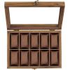 imageSONGMICS 10Slot Watch Box Solid Wood Organizer With Glass Lid Display Case With Removable Pillows Gift for Loved Ones Ebony Black UJOW100B01Rustic Walnut