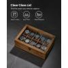 imageSONGMICS 10Slot Watch Box Solid Wood Organizer With Glass Lid Display Case With Removable Pillows Gift for Loved Ones Ebony Black UJOW100B01Rustic Walnut