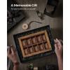 imageSONGMICS 10Slot Watch Box Solid Wood Organizer With Glass Lid Display Case With Removable Pillows Gift for Loved Ones Ebony Black UJOW100B01Rustic Walnut