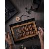 imageSONGMICS 10Slot Watch Box Solid Wood Organizer With Glass Lid Display Case With Removable Pillows Gift for Loved Ones Ebony Black UJOW100B01Rustic Walnut