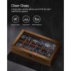 imageSONGMICS 10Slot Watch Box Solid Wood Organizer With Glass Lid Display Case With Removable Pillows Gift for Loved Ones Ebony Black UJOW100B01Rustic Walnut