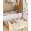 imageSONGMICS Drawer OrganizerDresser Drawer Organizers Set of 12 Foldable Fabric Storage Bins for Socks Underwear Bras Ties Scarves Cloud White URDZ006W02Cloud White