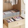 imageSONGMICS Drawer OrganizerDresser Drawer Organizers Set of 12 Foldable Fabric Storage Bins for Socks Underwear Bras Ties Scarves Cloud White URDZ006W02Dove Gray