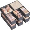 imageSONGMICS Drawer OrganizerDresser Drawer Organizers Set of 12 Foldable Fabric Storage Bins for Socks Underwear Bras Ties Scarves Cloud White URDZ006W02Slate Gray