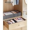 imageSONGMICS Drawer OrganizerDresser Drawer Organizers Set of 12 Foldable Fabric Storage Bins for Socks Underwear Bras Ties Scarves Cloud White URDZ006W02Slate Gray