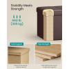 imageSONGMICS MAZIE Collection  43 Inches Folding Storage Ottoman Bench Ottoman with Storage Foot Rest Stool Load 660 lb for Living Room Synthetic Leather White ULSF702Brown