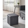 imageSONGMICS MAZIE Collection  43 Inches Folding Storage Ottoman Bench Ottoman with Storage Foot Rest Stool Load 660 lb for Living Room Synthetic Leather White ULSF702Dark Gray