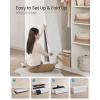 imageSONGMICS MAZIE Collection  43 Inches Folding Storage Ottoman Bench Ottoman with Storage Foot Rest Stool Load 660 lb for Living Room Synthetic Leather White ULSF702White