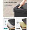 imageSONGMICS MAZIE Collection  43 Inches Folding Storage Ottoman Bench Ottoman with Storage Foot Rest Stool Load 660 lb for Living Room Synthetic Leather White ULSF702Black