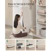 imageSONGMICS MAZIE Collection  43 Inches Folding Storage Ottoman Bench Ottoman with Storage Foot Rest Stool Load 660 lb for Living Room Synthetic Leather White ULSF702Cream White