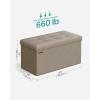 imageSONGMICS MAZIE Collection  43 Inches Folding Storage Ottoman Bench Ottoman with Storage Foot Rest Stool Load 660 lb for Living Room Synthetic Leather White ULSF702Camel Brown