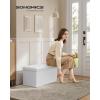 imageSONGMICS MAZIE Collection  43 Inches Folding Storage Ottoman Bench Ottoman with Storage Foot Rest Stool Load 660 lb for Living Room Synthetic Leather White ULSF702White