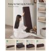 imageSONGMICS MAZIE Collection  43 Inches Folding Storage Ottoman Bench Ottoman with Storage Foot Rest Stool Load 660 lb for Living Room Synthetic Leather White ULSF702Brown