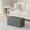 imageSONGMICS MAZIE Collection  43 Inches Folding Storage Ottoman Bench Ottoman with Storage Foot Rest Stool Load 660 lb for Living Room Synthetic Leather White ULSF702Forest Green