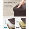 imageSONGMICS MAZIE Collection  43 Inches Folding Storage Ottoman Bench Ottoman with Storage Foot Rest Stool Load 660 lb for Living Room Synthetic Leather White ULSF702Brown