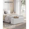imageSONGMICS MAZIE Collection  43 Inches Folding Storage Ottoman Bench Ottoman with Storage Foot Rest Stool Load 660 lb for Living Room Synthetic Leather White ULSF702White