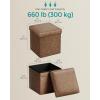 imageSONGMICS MAZIE Collection  43 Inches Folding Storage Ottoman Bench Ottoman with Storage Foot Rest Stool Load 660 lb for Living Room Synthetic Leather White ULSF702Coffee Brown