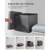 imageSONGMICS MAZIE Collection  43 Inches Folding Storage Ottoman Bench Ottoman with Storage Foot Rest Stool Load 660 lb for Living Room Synthetic Leather White ULSF702Dark Gray