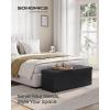 imageSONGMICS MAZIE Collection  43 Inches Folding Storage Ottoman Bench Ottoman with Storage Foot Rest Stool Load 660 lb for Living Room Synthetic Leather White ULSF702Black