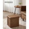 imageSONGMICS MAZIE Collection  43 Inches Folding Storage Ottoman Bench Ottoman with Storage Foot Rest Stool Load 660 lb for Living Room Synthetic Leather White ULSF702Coffee Brown
