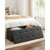 imageSONGMICS MAZIE Collection  43 Inches Folding Storage Ottoman Bench Ottoman with Storage Foot Rest Stool Load 660 lb for Living Room Synthetic Leather White ULSF702Black