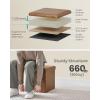 imageSONGMICS MAZIE Collection  43 Inches Folding Storage Ottoman Bench Ottoman with Storage Foot Rest Stool Load 660 lb for Living Room Synthetic Leather White ULSF702Coffee Brown